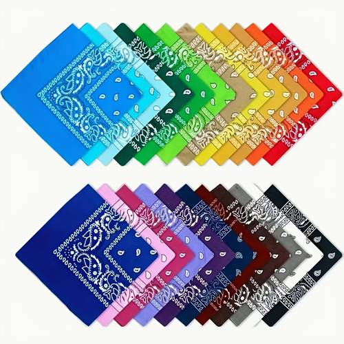 16pcs paisley pattern bandana handkerchief scarf set mixed 16 colors