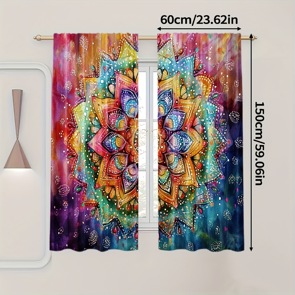 TEMU 2 pezzi, in Poliestere Bohemian con Stampa 2D Piatto Facile da Installare (senza , senza , senza batteria) Decorazioni per Soggiorno, Camera da