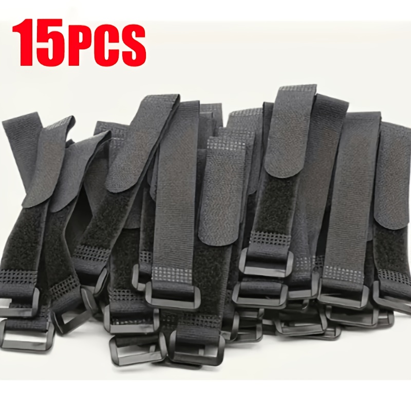 TEMU 15pcs Reusable Cable Ties With Adjustable Hooks & Hook And Loop Fastener Straps, Cable Organizer Straps For Wire Cord Management