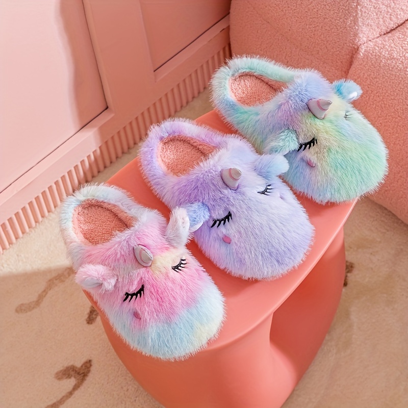 Yardenfun Einhorn Hausschuhe Für Mädchen - Flauschig, Rutschfeste Sohle, Größen 25-31,5 EU