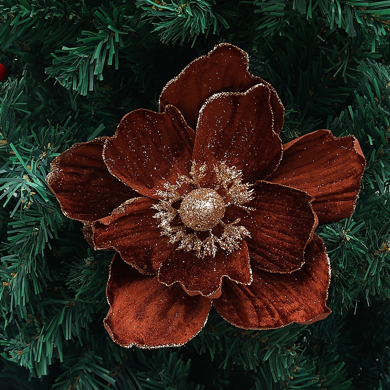 TEMU Set decorazioni natalizie scintillanti, magnolia per decorazioni di alberi, ghirlande e centrotavola per matrimoni