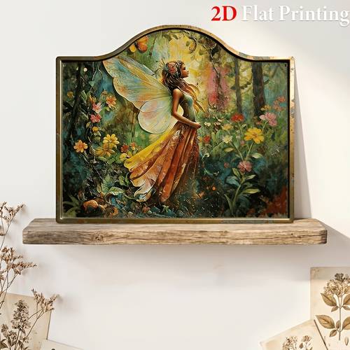 1pc sign signs fairy in forest wall art print vibrant flowers butterflies greenery living room bedroom nursery decor