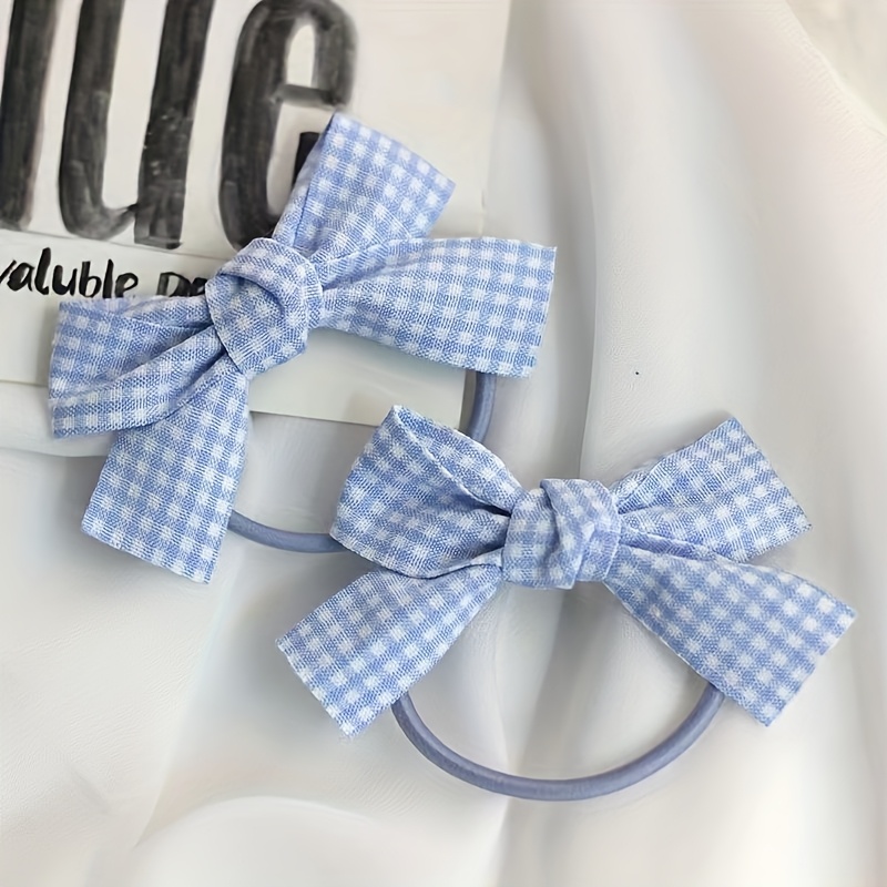 2pcs Bow Hair Ties, Girly Pink Bow Hair Bands