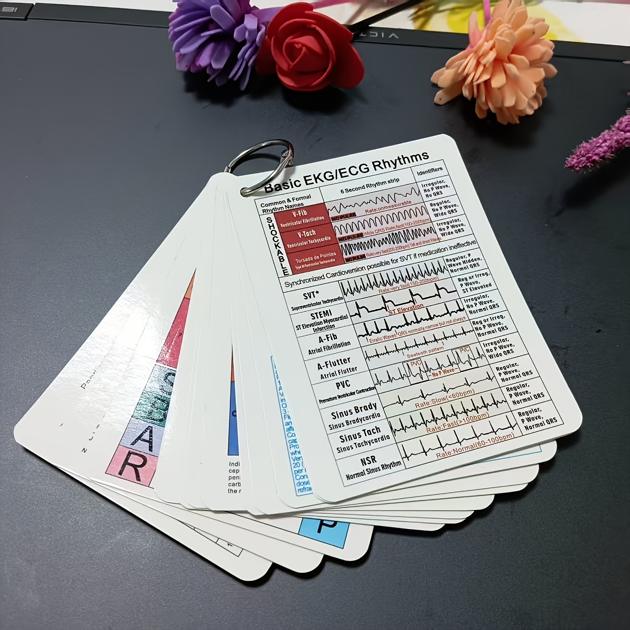 nursing reference cards nursing cards nursing badge cards nursing   cards nursing badge auxiliary cards   student flash cards ecg rhythm and ecliptial   related content