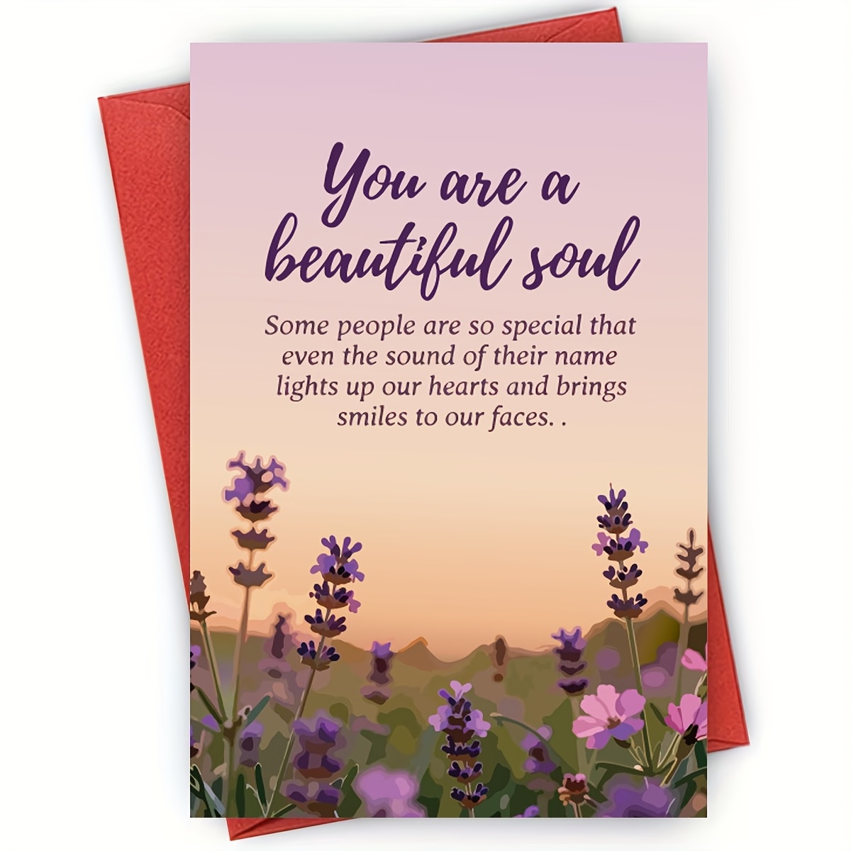TEMU 1 Beautiful Soul" Lavender Card - A Gift And Decoration For , Family, And Expressing Gratitude To