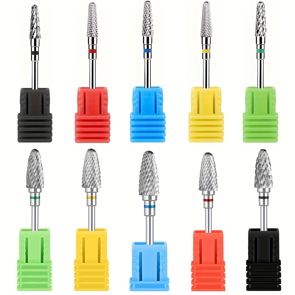 Image of 10pcs Nail Polish Drill Bits, Cuticle Cleaning Tool, Cuticle Care And Gel Polish Remover, Nail Polish Cleaning Brush, Acrylic Gel Pedicure, Manicure Pedicure Tools