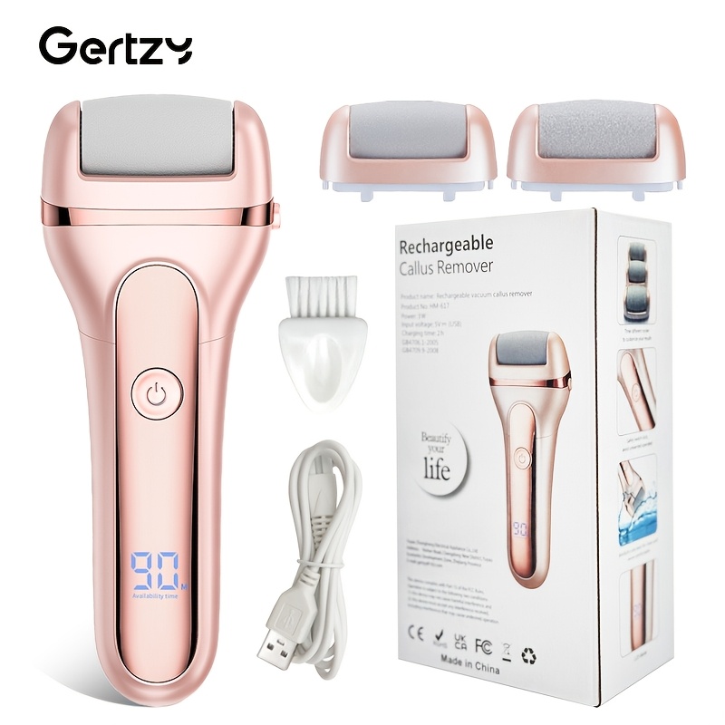 

1pc Gertzy Rechargeable Electric Dead Skin Remover, Usb Charging Portable Electronic Foot File Pedicure Tool, Professional Foot Care For Dry Skin, Lithium Battery 18650 Series, Ideal Gift