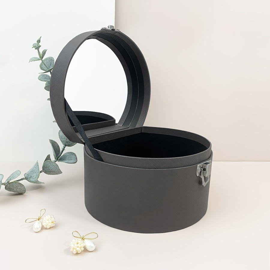 Gray Arched Jewelry Box with Mirror, Versatile Gift