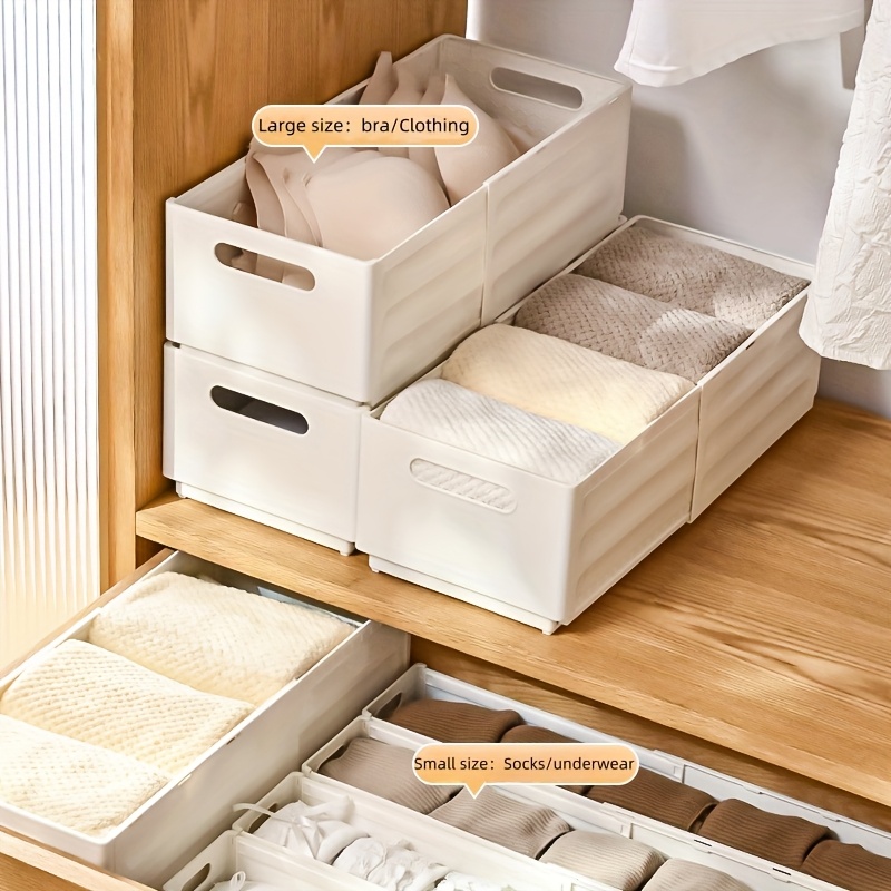 2/3pcs Expandable White Foldable Stackable Plastic Bins