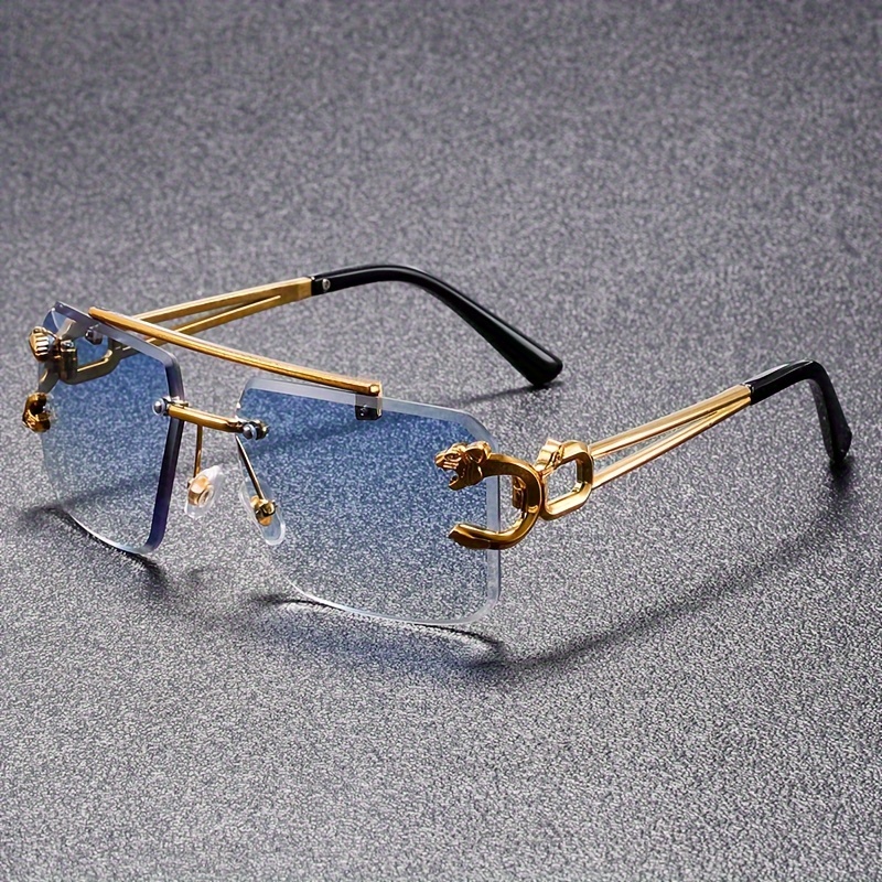 1   vintage rimless glasses 1   pairs vintage rimless glasses anti reflective pc lens lightweight climbing sports shades elegant frameless design with screw reinforcement with anti fog cloth included for party decorative photography props earth day mardi gras football events Product details 3