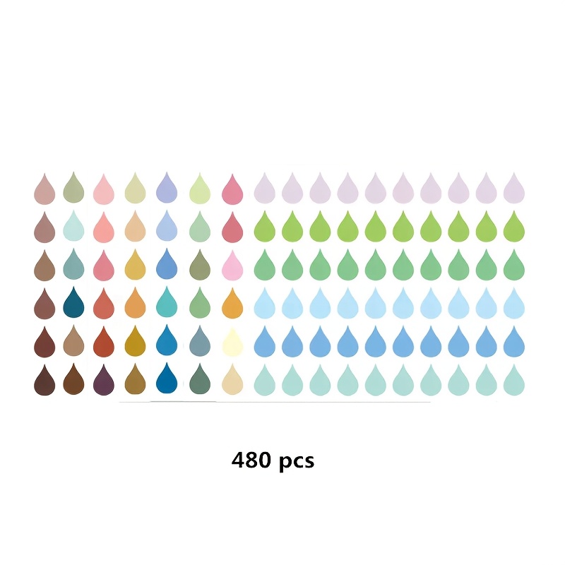 TEMU Colored Raindrop-shaped Index Label Stickers For Textbooks, Homework, Files, And Journal Decorative Marking Self-adhesive Stickers