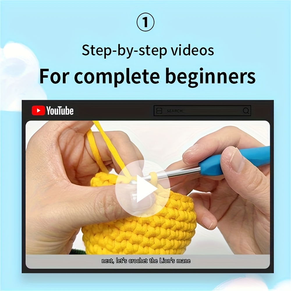 Crochet Kit Beginners Diy Amigurumi Bunny Yarn Kit Easy Temu