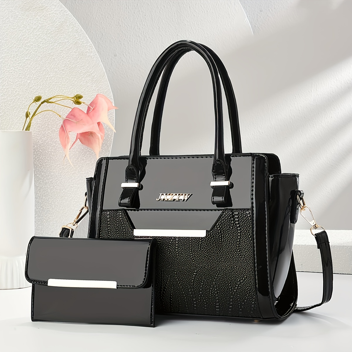 Image of 2pcs Set Large Capacity Fashion Versatile Women' Easy Trendy Casual Quality Handbag Shoulder Body Bag