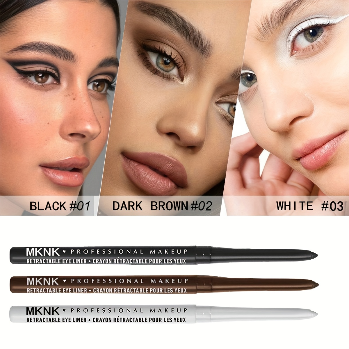 6 color automatic no sharpen eyeliner pencil waterproof and smudge proof long   application     eyeliner Product details 4