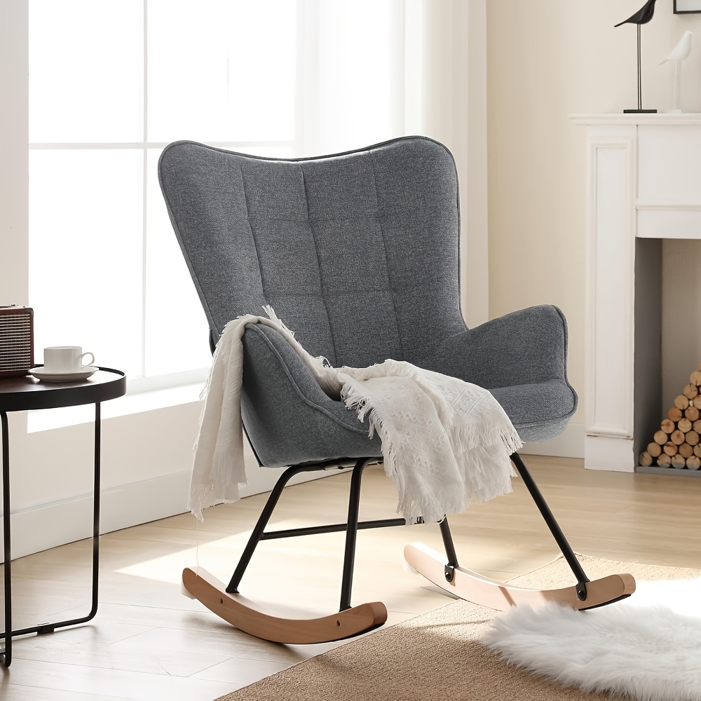1 Rocking Chair For The Living Room, Featuring A And Long-lasting Base, Along With A Soft And Cozy Seat And Backrest. Ideal For Use, This Indoor Furniture Is Perfect For Living Rooms And Bedrooms