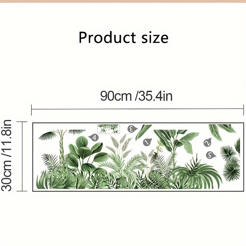 1pc Tropical Plant Mural, Bedroom Living Room Entryway Home Decor, Beautifying Self-adhesive Painting