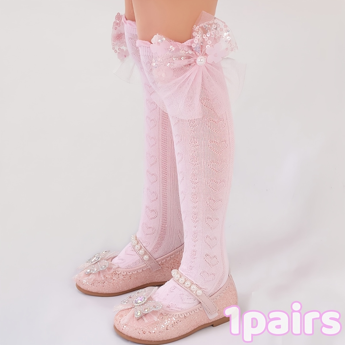 6011011325499751 Pair Girls' Long Over-the-knee Socks Thin Style Little Baby Suitable For Matching With Skirts