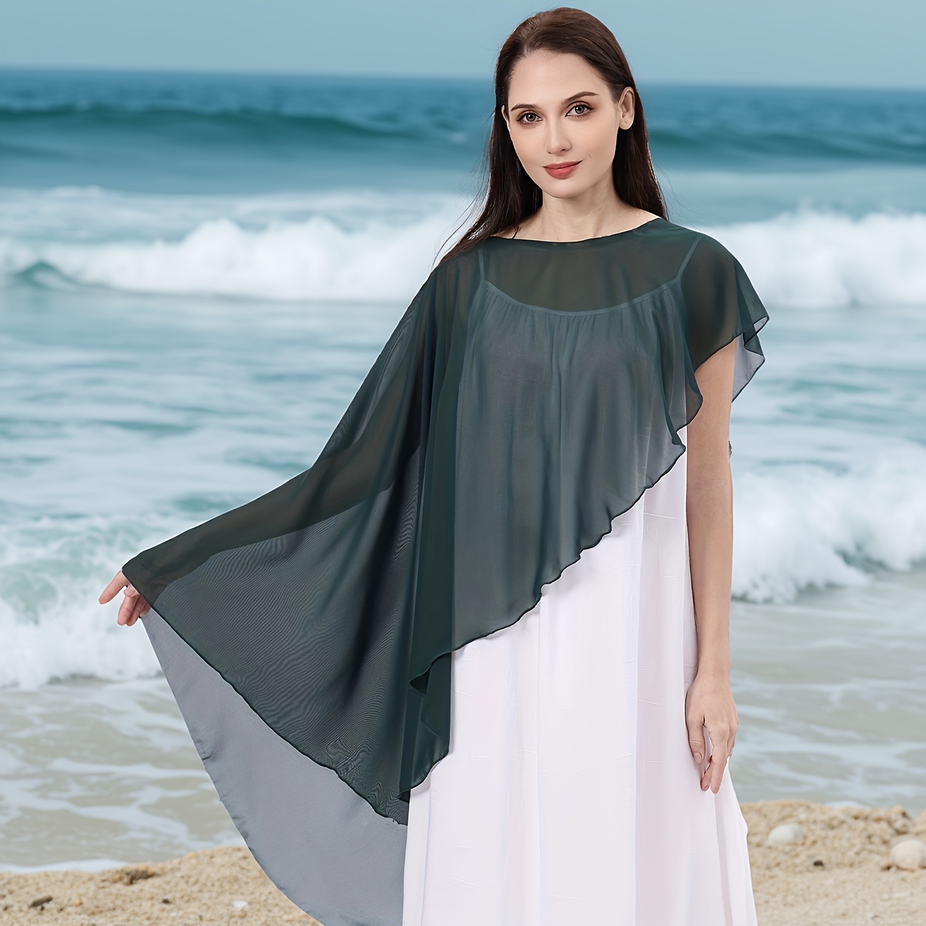 sachin and babi light blue dress How To Wear A Shawl With A Dress: 29+ Ideas