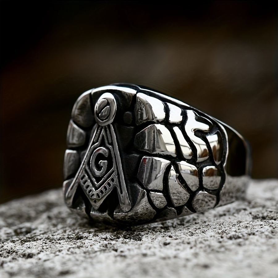 Vintage Masonic Ring for Men Stainless Steel