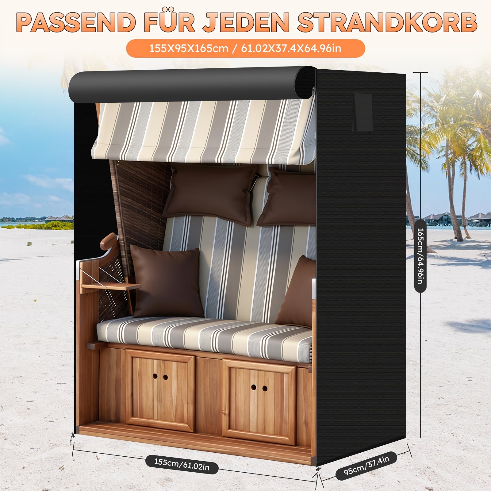 Image of Premium Beach Chair Cover, Durable, 600d Oxford Fabric Material, Suitable For Outdoor Areas Such As , Swimming Pool Sides, Lawns, , , Etc.