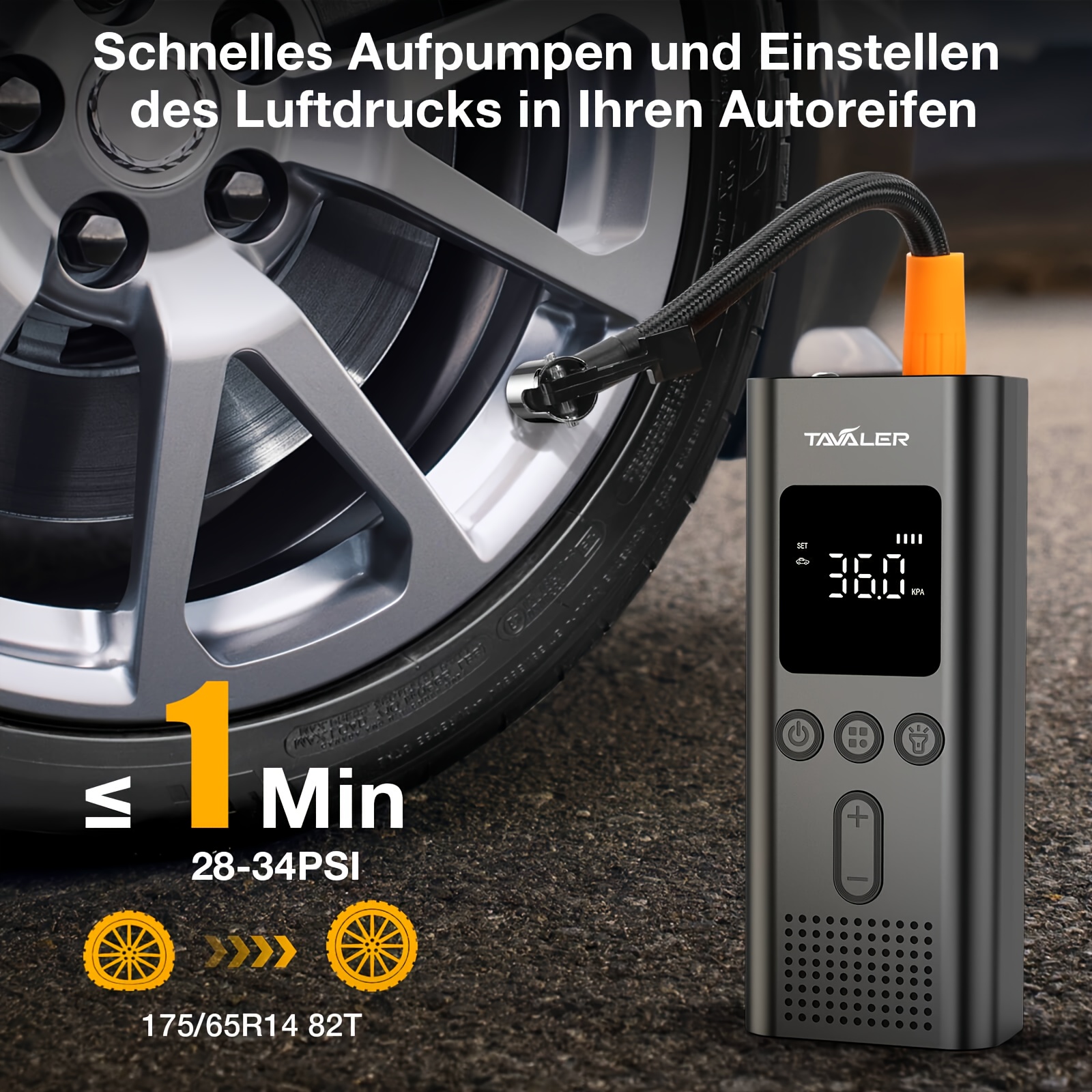 2026 verbesserte 150psi luftpumpe mit 2 wiederaufladbaren batterien, lcd-display und led-beleuchtung, inklusive komplettem zubehör für autos, motorräder, fahrräder, bälle, geschenk für die familie