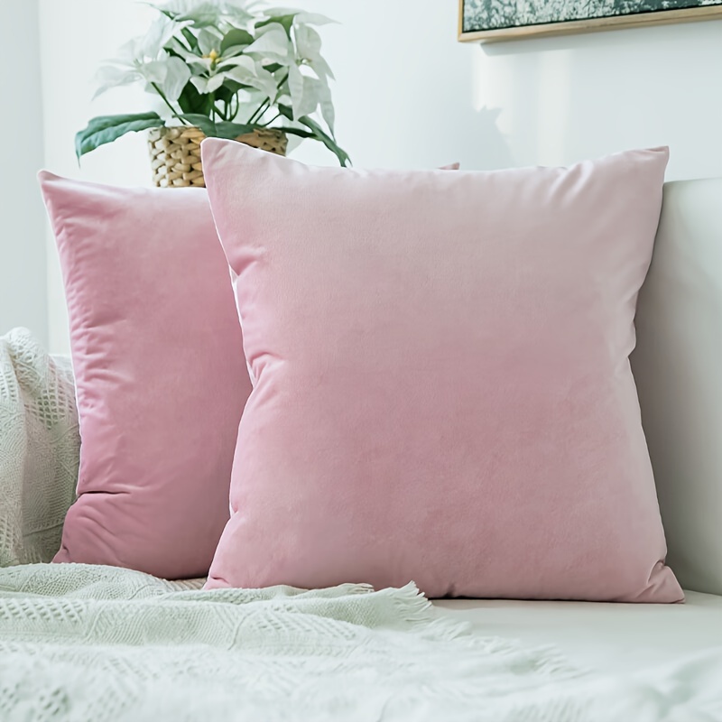 TOSELEO - Juego de 2 fundas de cojín, 55 x 55 cm, funda de almohada de terciopelo cuadrada, decoración moderna para sofá, salón, hogar (55 x 55 cm, verde