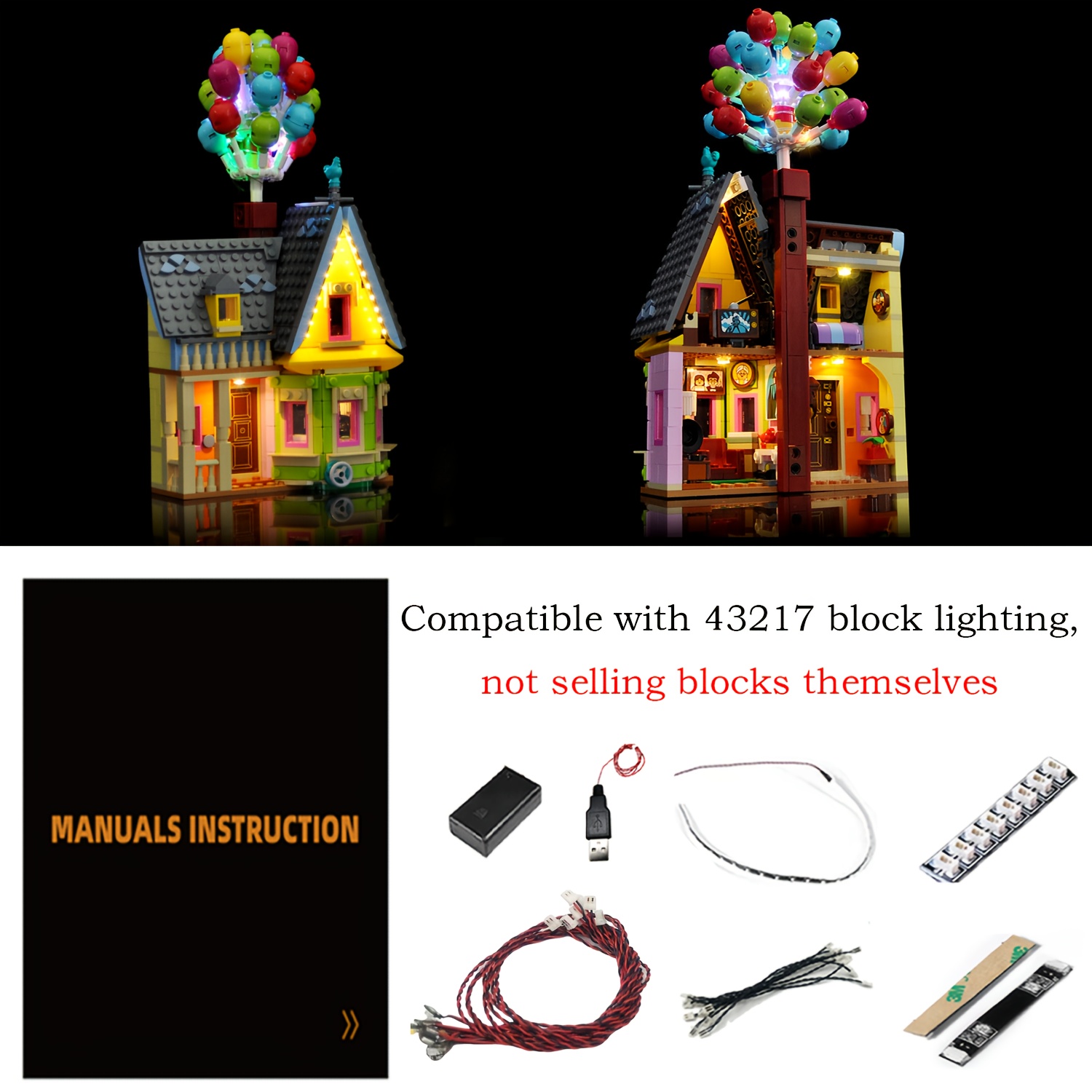 20pcs led light brick set multicolor 2x2 classic clear building