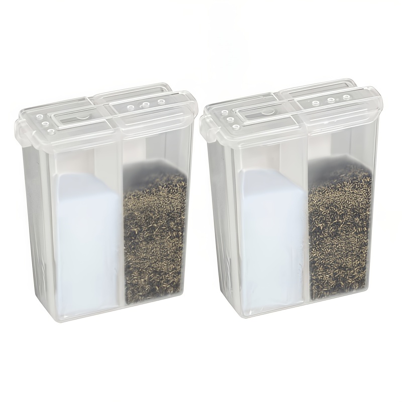 Image of 2pcs Plastic Salt And Pepper Shaker Set, Transparent Seasoning Jars With Lids, Portable Plastic Spice Bottles For Travel, Camping, Picnics, Outdoor Kitchen, And Lunch Boxes