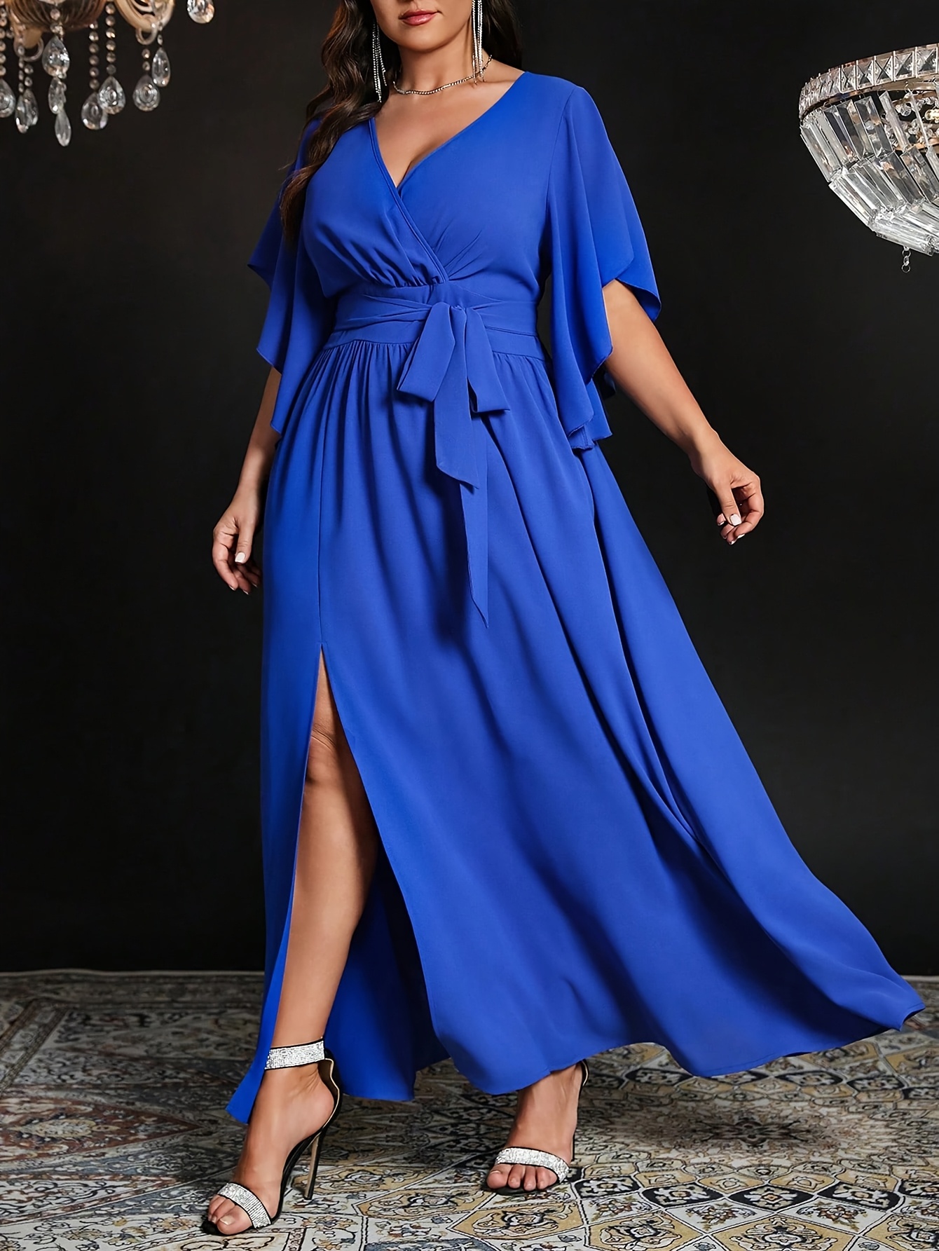 blue plus size dress sold on Temu United States