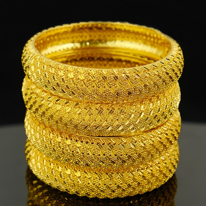 TEMU Set Of 4 Dubai Bracelets, Middle Eastern Popular Style, Fashionable And Versatile, Exquisite Bracelets For Weddings And Dates, Classic And