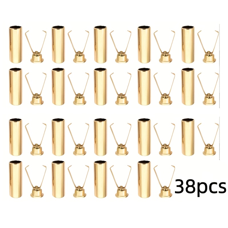 TEMU 38pcs Of Adjustable Metal Clips, In (golden, Silvery, Black), Suitable For Shoelaces, Hoodies, Bags And Handicrafts - Anti-slip Fasteners,