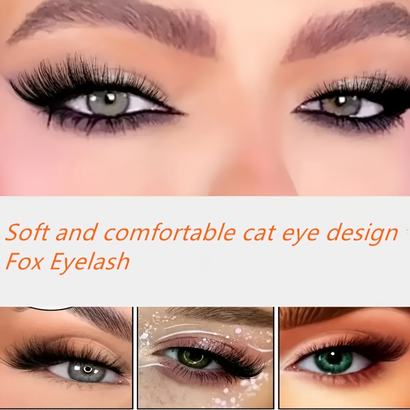 15 pairs 3 boxes of cat eye false eyelashes natural thick thick dramatic eyelashes 3d artificial mink material comfortable reusable eye tail extended like fox eyes suitable for stage parties makeup details 6