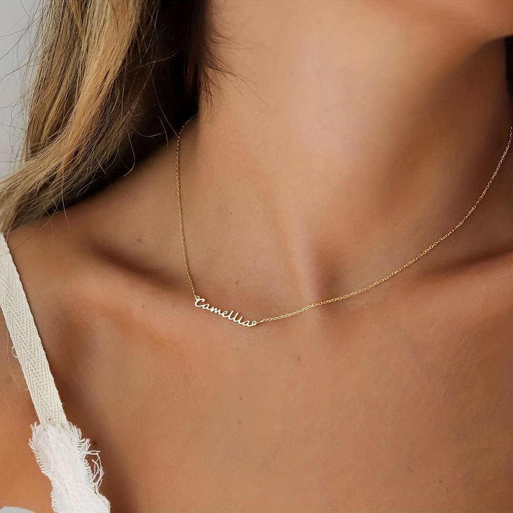 Personalized Women's 18K Gold-Plated Name Necklace