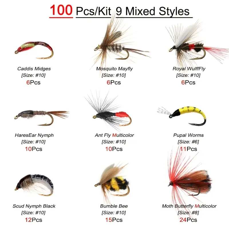 assorted fly fishing lures set trout 100pcs - Temu assorted fly fishing lures set trout 100pcs - Temu