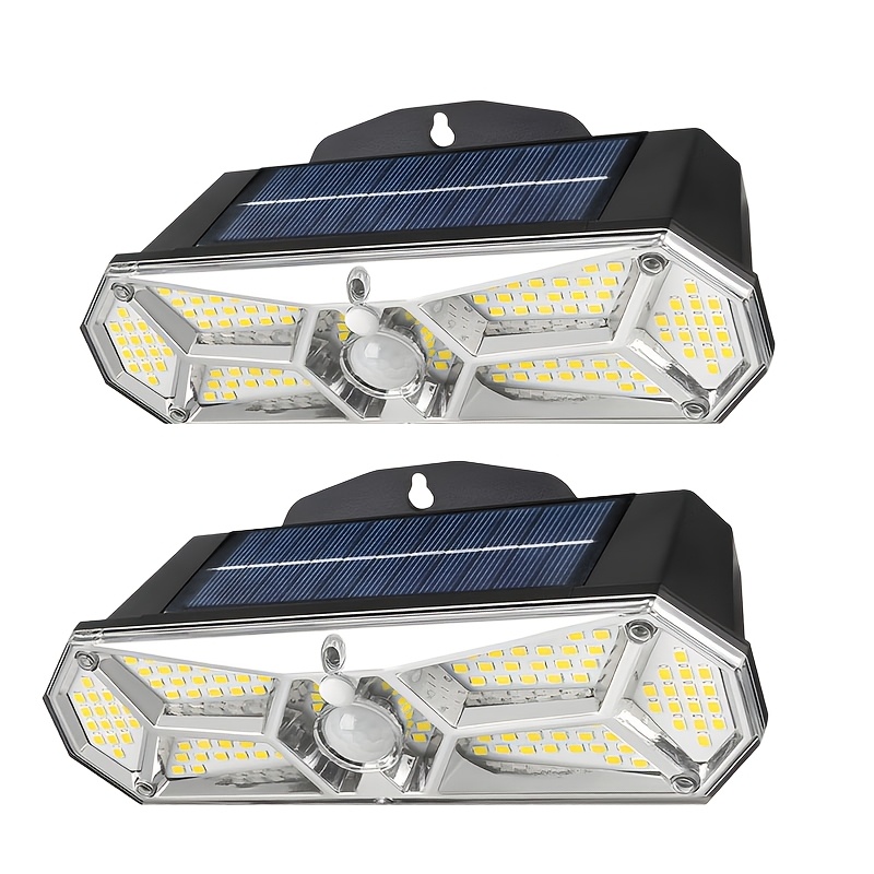 TEMU 2-4pcs Of Solar Outdoor Wall Lights, Covering An Area Of Up To 200 Square Meters, Featuring And With Sensor, Suitable For Gardens, Courtyards,