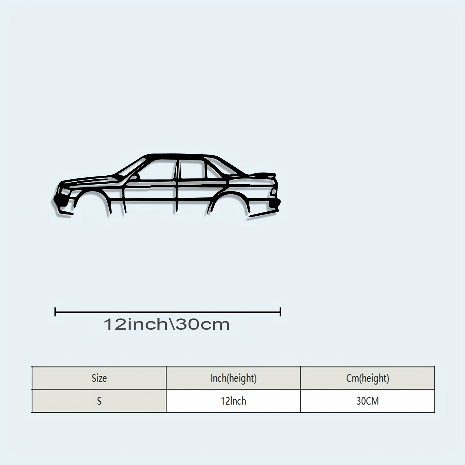 TEMU 1pc Vintage 190e Car Metal Wall Art - Car Statue Mural, Weather-resistant Iron Decor For Garage & Living Room, Ideal Gift For Classic Car