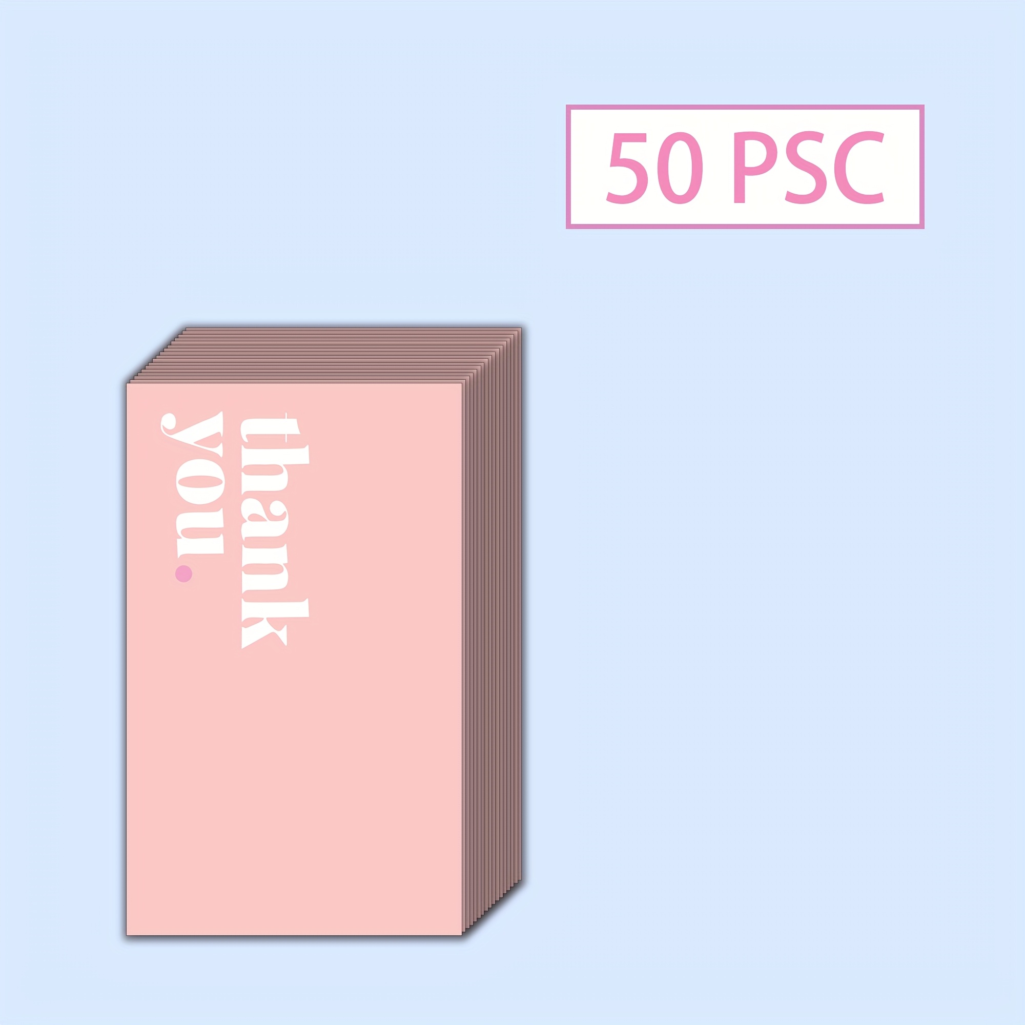 TEMU 50/100 Cartes de Remerciement Roses 90x54, Petites Cartes d'Appréciation Client, Idéales pour Magasins, Vendeurs en Ligne, Fournitures
