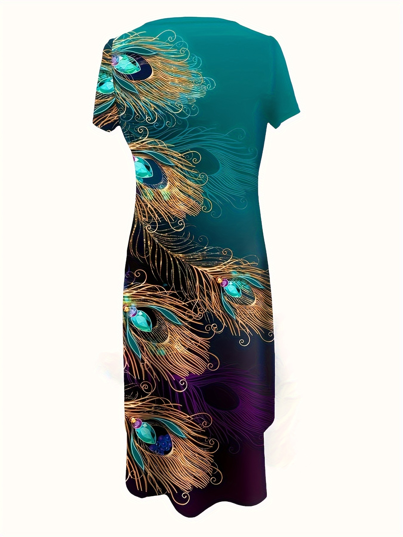 slim fit dress slacks Peacock Mirror Sequins Bodice Sheath Prom Dress High Slit Party Dress with Feather ARD3037
