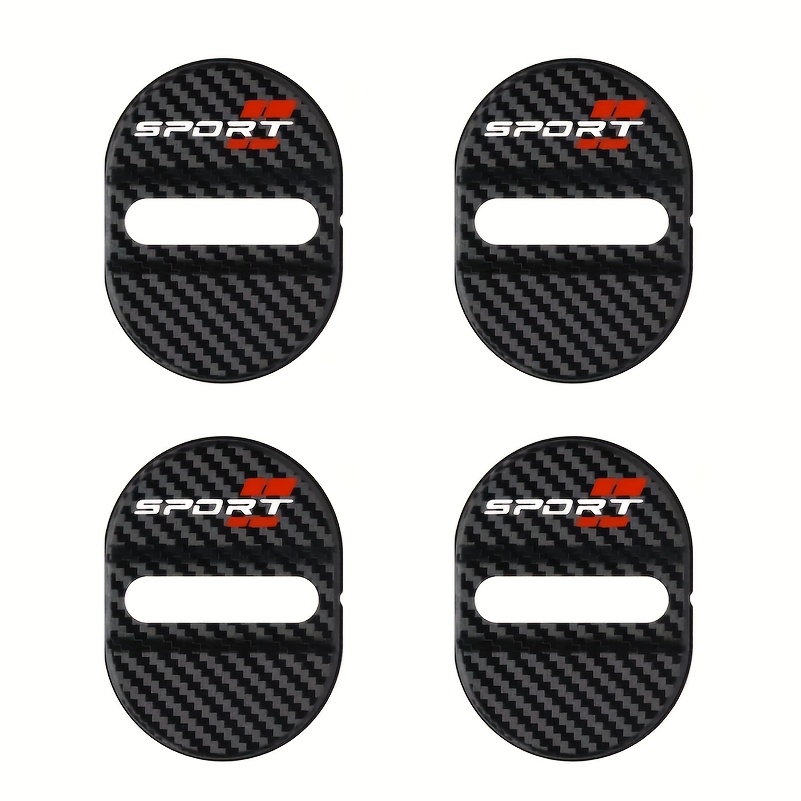 Image of 4pcs Car Door Lock Cover, Door Lock Protection Sleeve, Noise Reduction And Sound Insulation Adhesive Locking Mechanism Protector, Reduce Door Vibration (applicable To Most Vehicles) For Heavy Vehicles