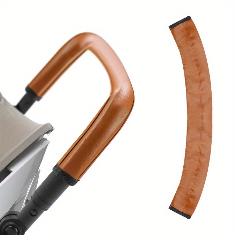 [ Stroller Handle] Stroller Handle Cover Faux Leather Protective Cover Foldable Washable Zipper Universal Handlebar Cover Universal