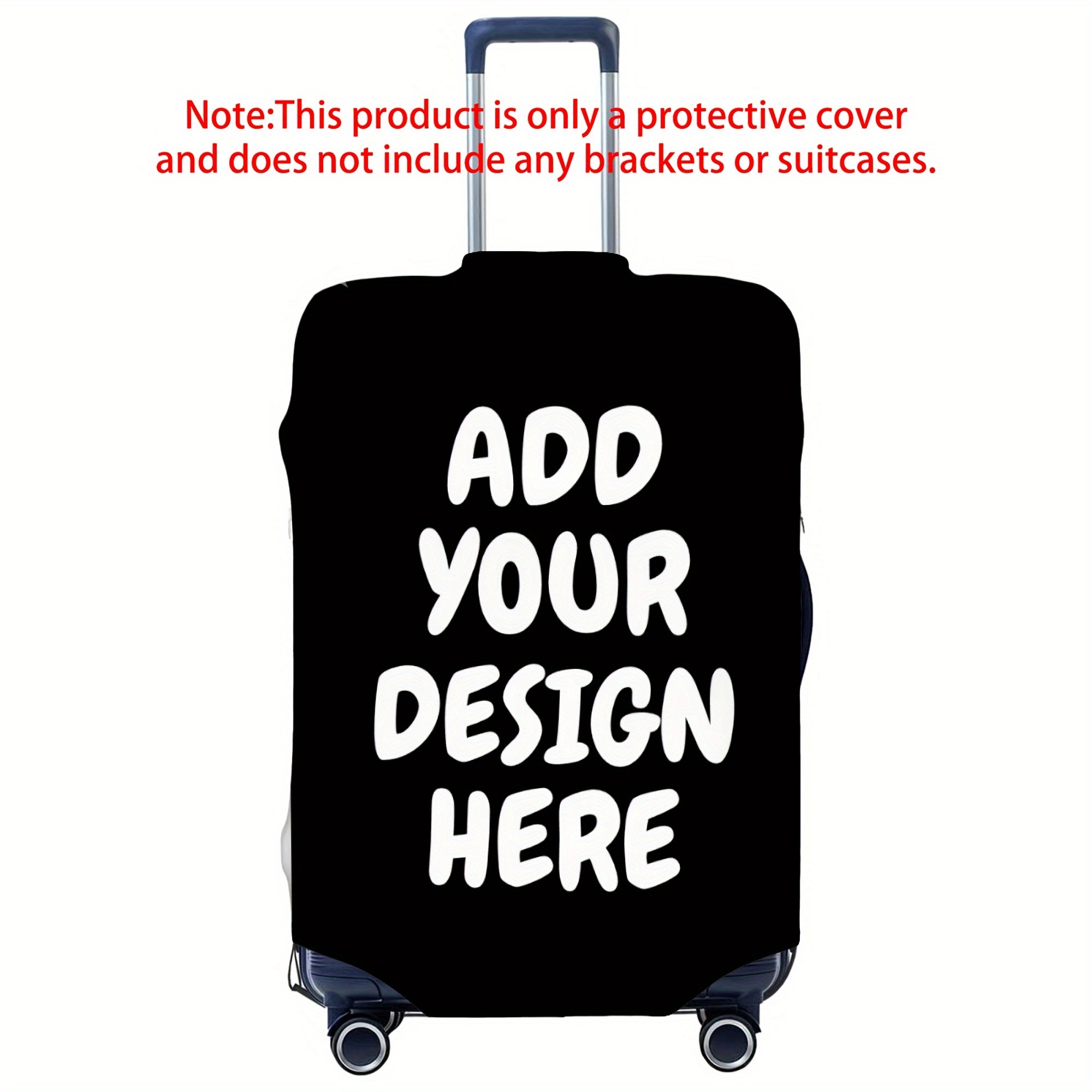 

Customizable Luggage Protector Cover - Personalized Washable Print Suitcase Travel Bag Cover, Add Your Own Photo/, Black Polyester, Hand Wash/