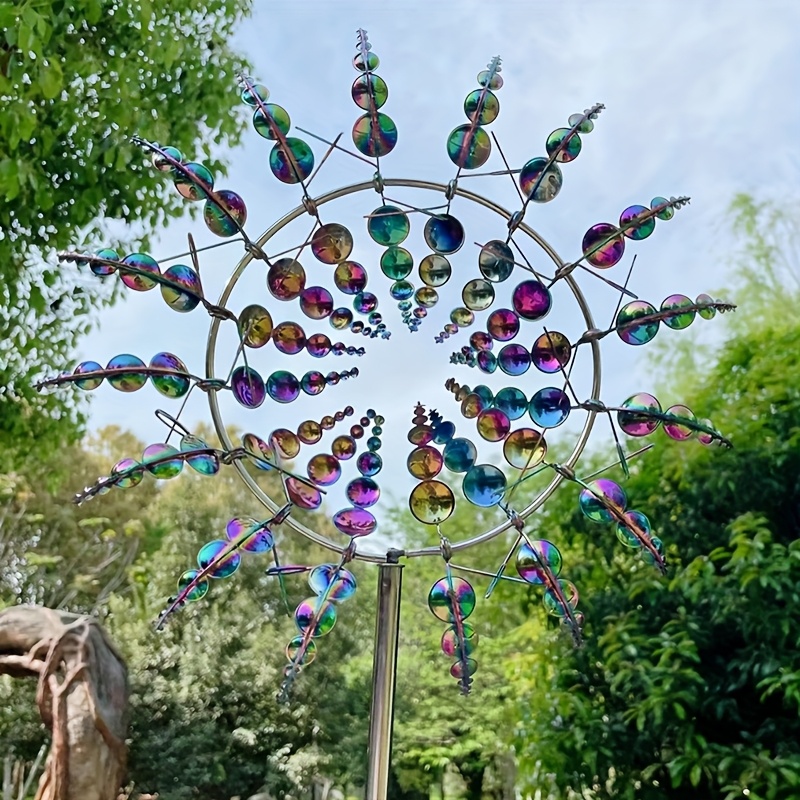 colored stainless steel outdoor decorative metal windmill courtyard   decoration wind turbine rotator no windmill no electricity Product details 1