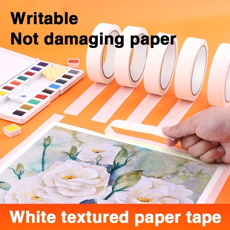 

White Masking Tape: Easy To Hand-tear, Reusable, And Non-sticky For Painting , Wall Painting, Car Spray Painting, And Diy Crafts