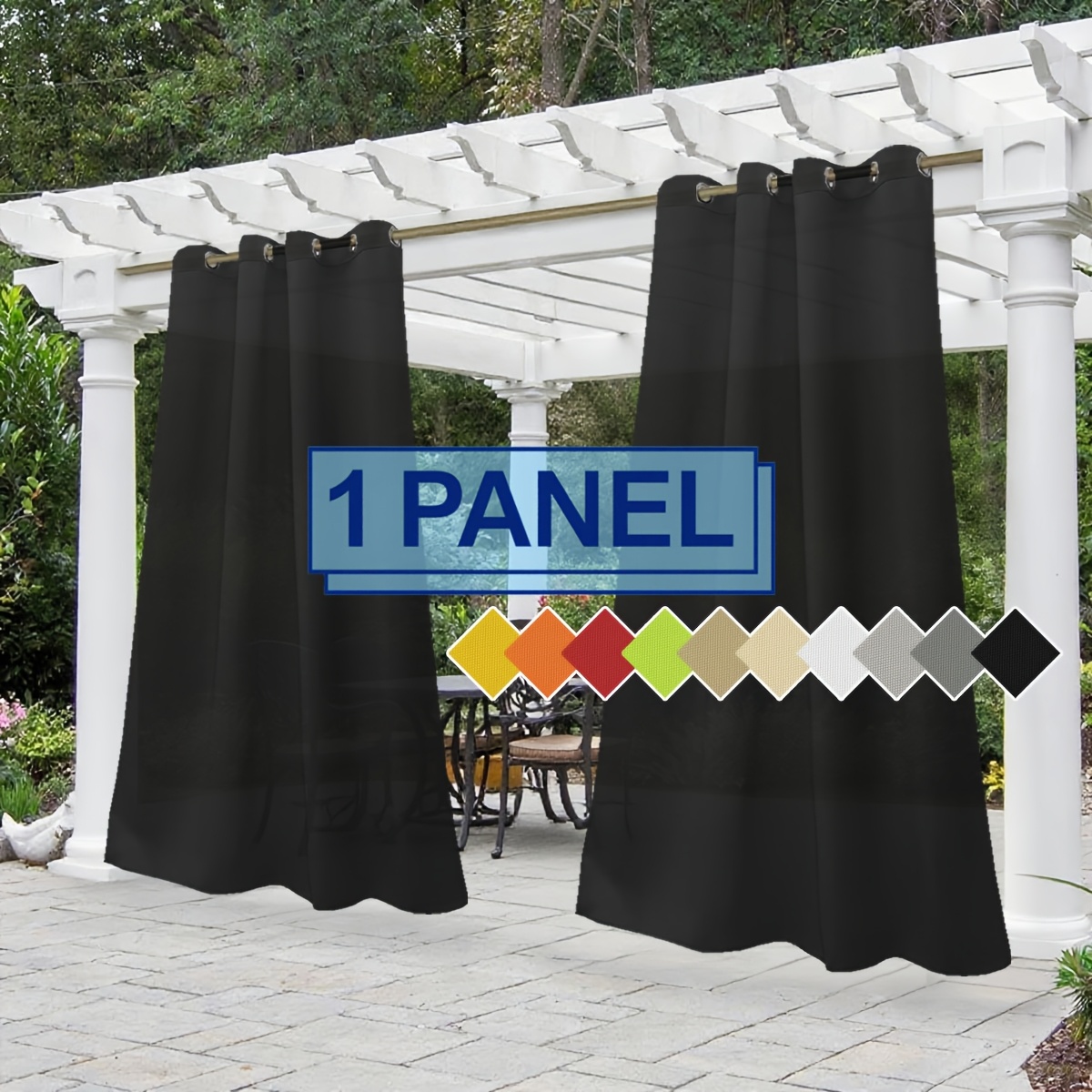 CJC Indoor Outdoor Waterproof Curtains, Insulated Privacy Blackout Protection Panels Grommet For Patio Porch 54 84in Gray 2 Pack