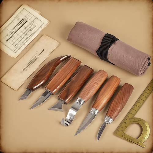 juego de cuchillos de talla de acero al carbono resistencia, herramientas de talla y duraderas, juego de herramientas para carpintería