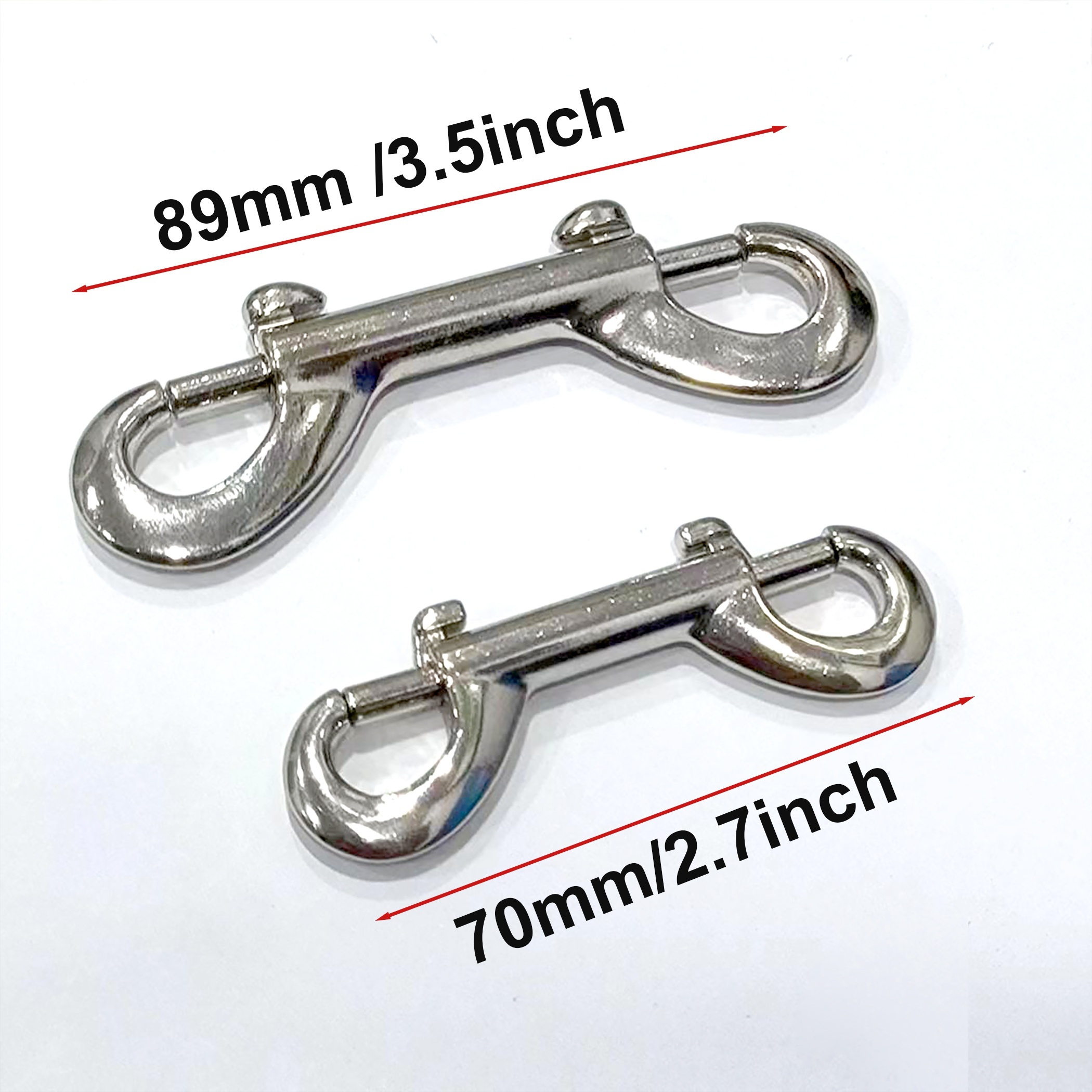 4 Pcs Two-end Binding Hook Double Ended Spring Hook Heavy Duty Keychain  Bolt Snaps Chain Leash Trigger Chain Clips Stainless Steel Hooks Long Snap