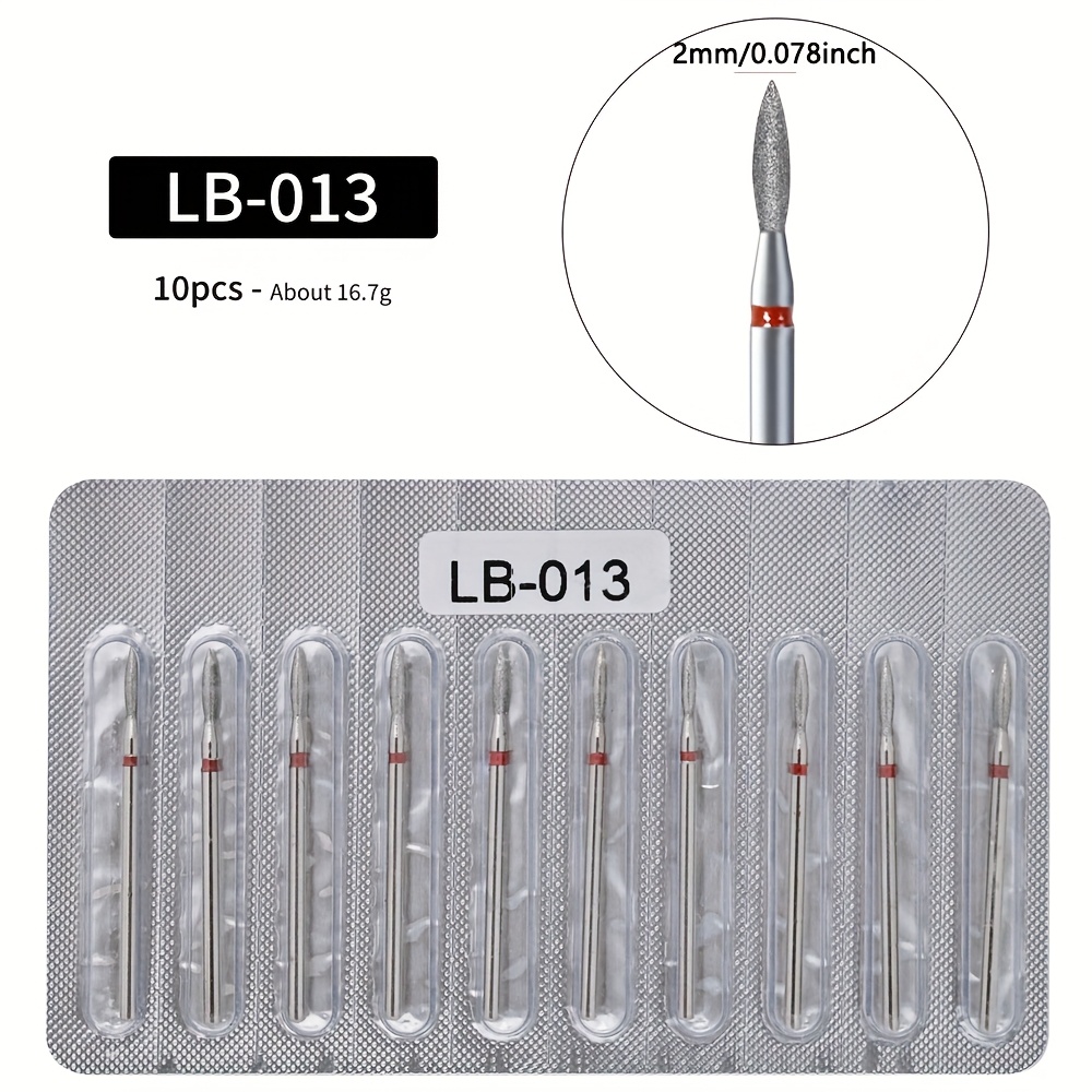 Ablinsite 10pcs/set Professional Nail Drill Bits, Diamond Cuticle Cleaner, Safety Nail Care Tool For Dead Skin Removal