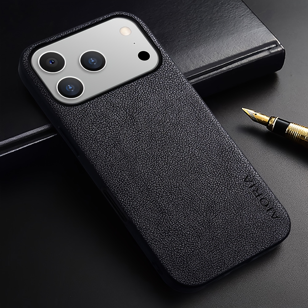TEMU Telefoonhoesje - Premium Imitatieleer Telefoon Cover Retro Design Volledig Beschermend Hoesje voor iPhone 17 Pro Max 17E voor iPhone Air Case