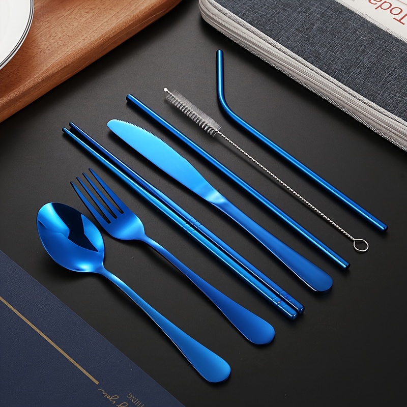 Exquisite 8Pcs Portable Stainless Steel Utensils Set Travel