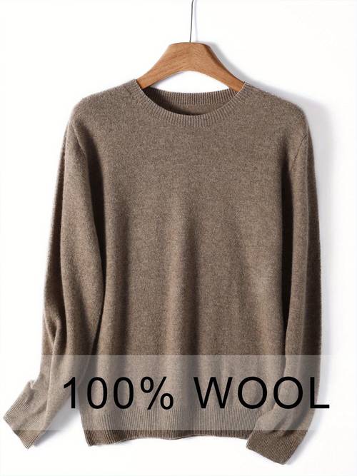 new 100 wool crewneck sweater relaxed fit pullover warm base layer stylish top